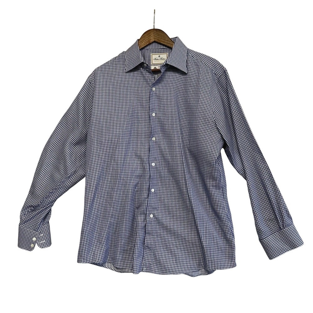 Brooks Brothers Luxury Shirt Thomas Mason Gingham Regent Fit Sz‎ 16.5 34/35 Prep